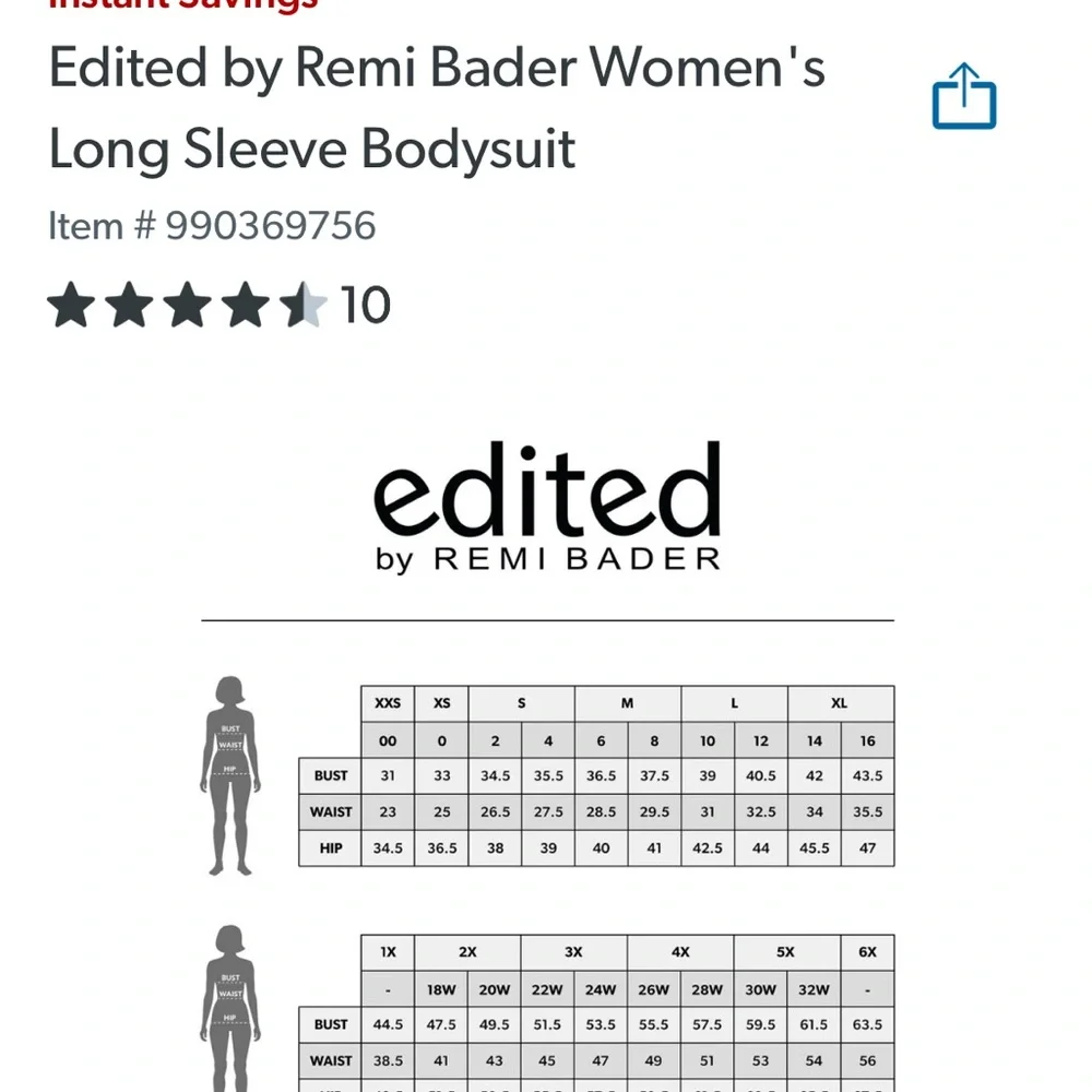 NWT Edited By Remi Bader Ladies Long Sleeve Bodysuit Color ( Cloud Dance) - Picture 8 of 10